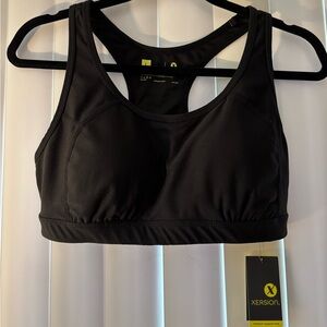 Xersion Black Sports Bra Moisture-Wicking Racerback Size L
